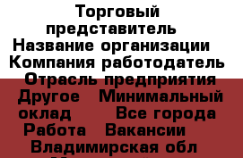 Торговый представитель › Название организации ­ Компания-работодатель › Отрасль предприятия ­ Другое › Минимальный оклад ­ 1 - Все города Работа » Вакансии   . Владимирская обл.,Муромский р-н